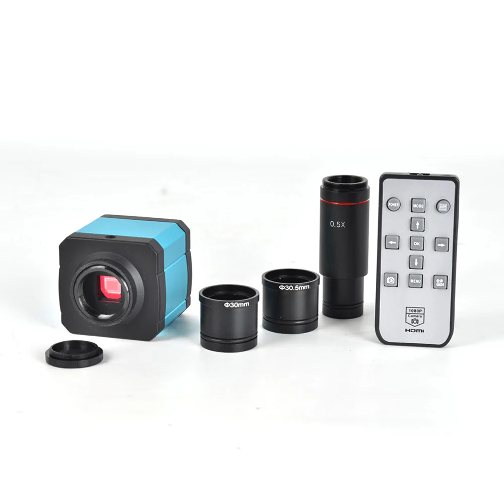 HAYEAR 2K 21MP HD 1080P 60FPS HDMI Промышленная камера с интерфейсом USB TF карта цифровой видео микроскоп+ 0.5X адаптер для окуляра 30 мм/30,5 м кольцо