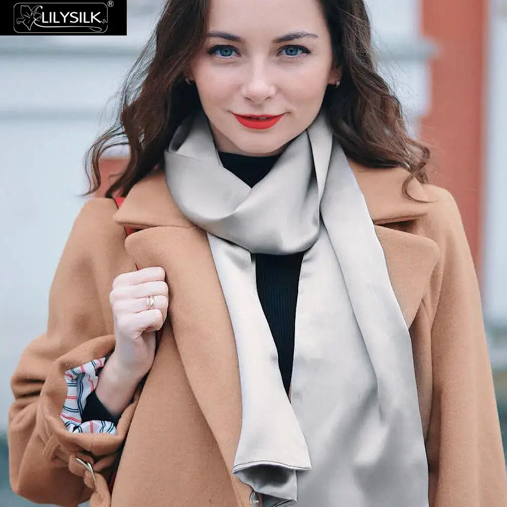 LilySilk женский шарф из 100% шелка бесплатная доставка | Аксессуары для одежды