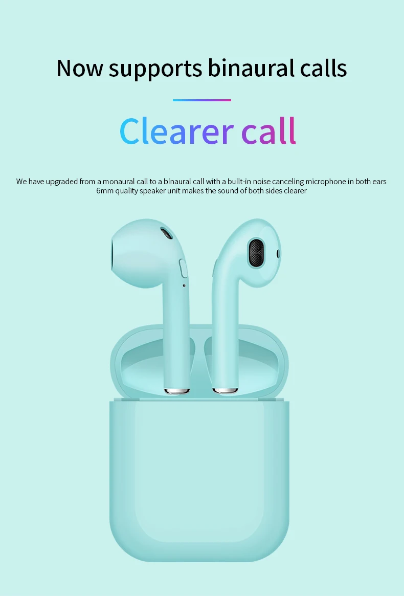 Coolcat смарт-гарнитура 5 0 с двумя ушами i16 bluetooth гарнитура стерео наушники