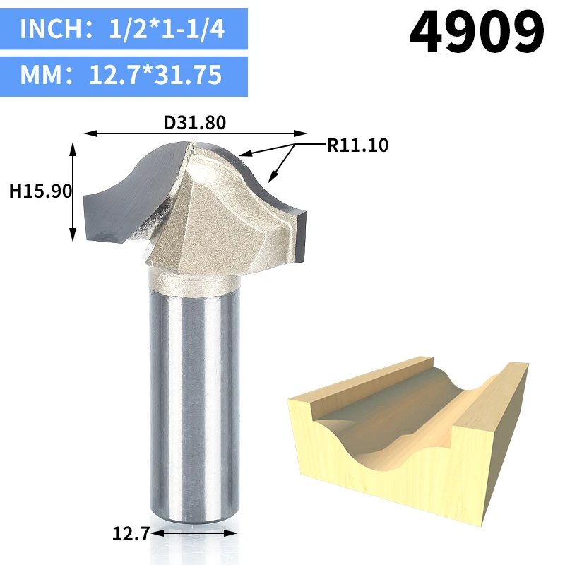 4909 HUHAO 1 шт. фреза для обрезки 1/" 1/4" хвостовик Деревообрабатывающие инструменты обрезные фрезы деревообрабатывающий инструмент Концевая фреза - Длина режущей кромки: 4909