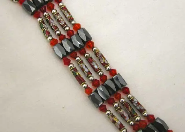 Cloisonne Гематит магнитные бусины Красный Кристалл тибетские серебряные бусы