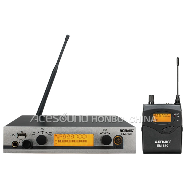 ACEMIC EM-650 professional in-ear monitor system wireless microphone for stage performance church tour guide USB/MP3 | Электроника