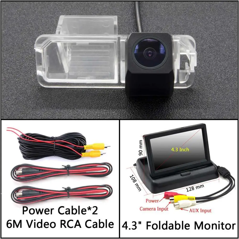Cam N 4.3 inch Fold Full HD резервная камера заднего вида для Volkswagen VW Polo/POLO GT 6C хэтчбек Golf 6 Passat CC Автостоянка ЖК-зеркало монитор - Название цвета: Cam N 4.3 inch Fold