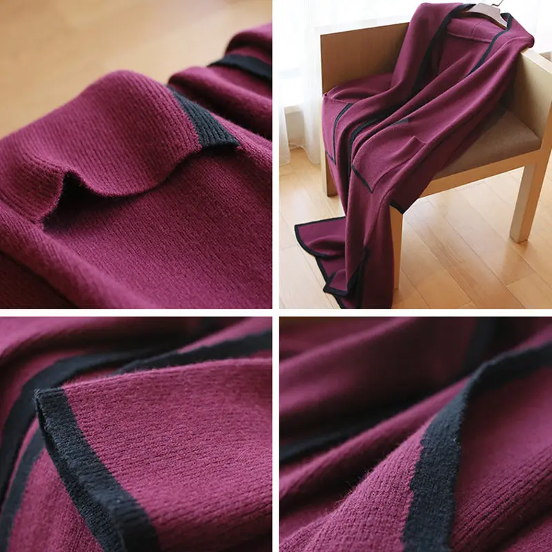 

2018 Autumn Winter New Women's Thick Longer Knit Cardigan Fashion Korean Loose Large Size Female Knitted Sweater Coat LQ524