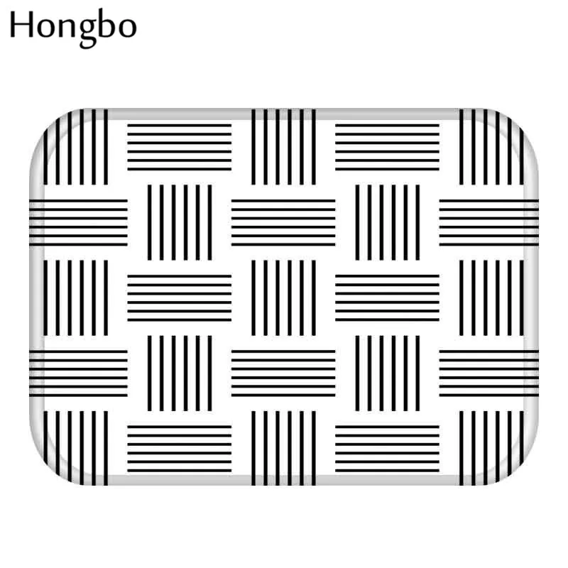 

Hongbo Black White Geometric Anti-Slip Carpet Door Mat Doormat Outdoor Kitchen Living Room Floor Mat Rug 40*60cm