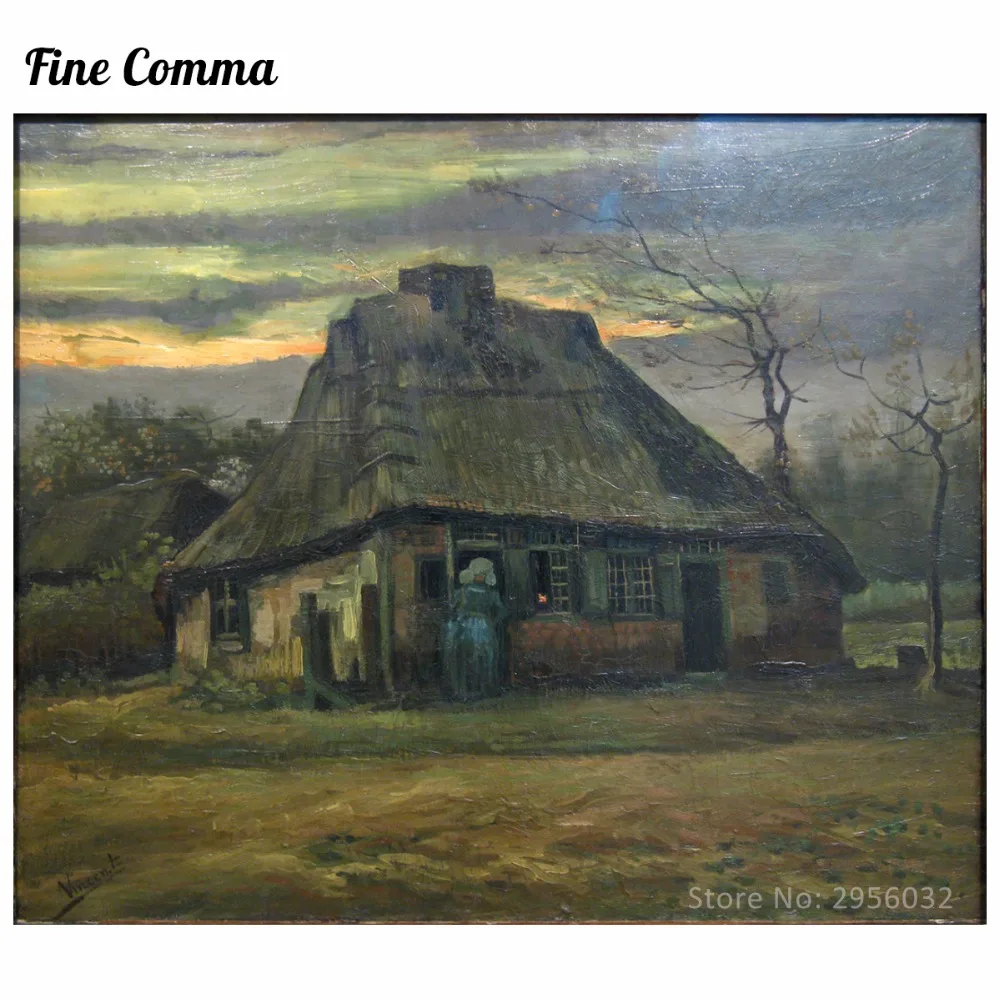 

The Cottage De Hut 1885 by Vincent van Gogh Hand painted Oil Painting Reproduction Replica Wall Art Canvas Painting Repro Copy