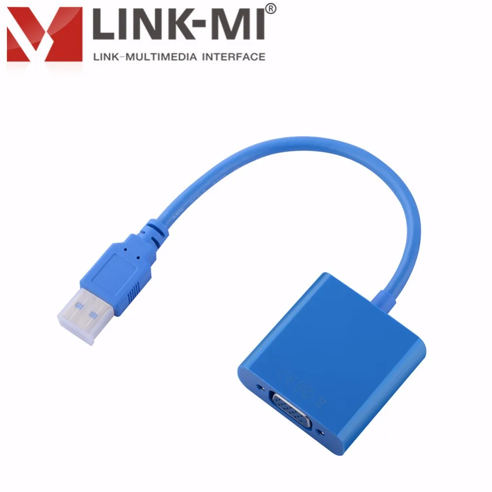 LINK-MI UV03 HD видео 1080 p Mini USB 3 0 to VGA адаптер Windows 7 8 совместим с 2 для ТВ dvd-проектор и |