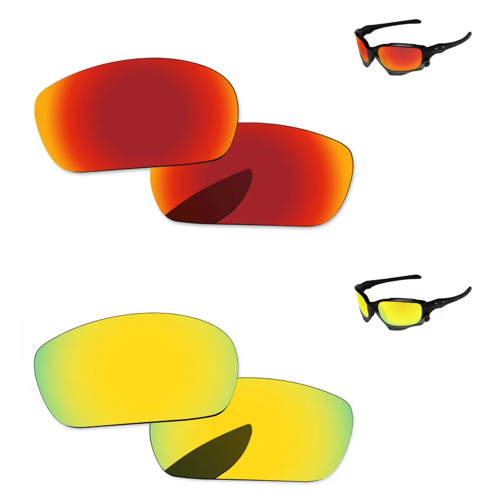 

24K золотистые и огненные красные 2 пары зеркальные поляризованные Сменные линзы для Jawbone Солнцезащитные очки оправа 100% UVA & UVB защита