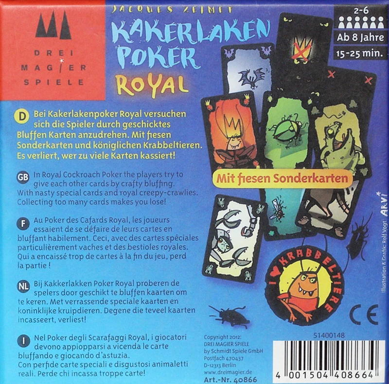 Новая версия kakerlaken таракан покер Royal настольная игра kakerlakenpokerroyal смешная игра в карты семейный праздник игры в помещении