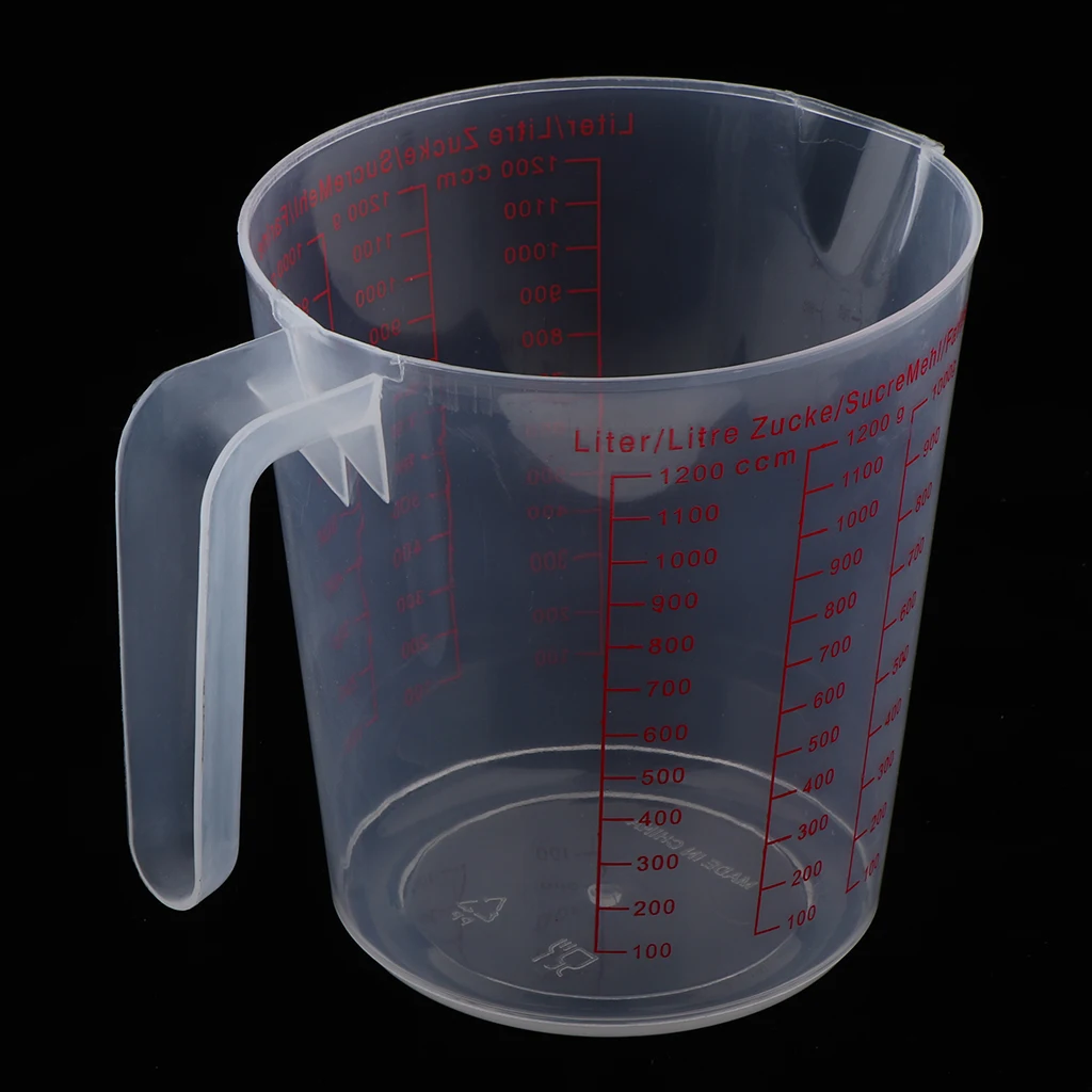 Measuring Cup Plastic Beaker - Heat Resistant Transparent Labs Graduated Beakers 1200ml | Дом и сад