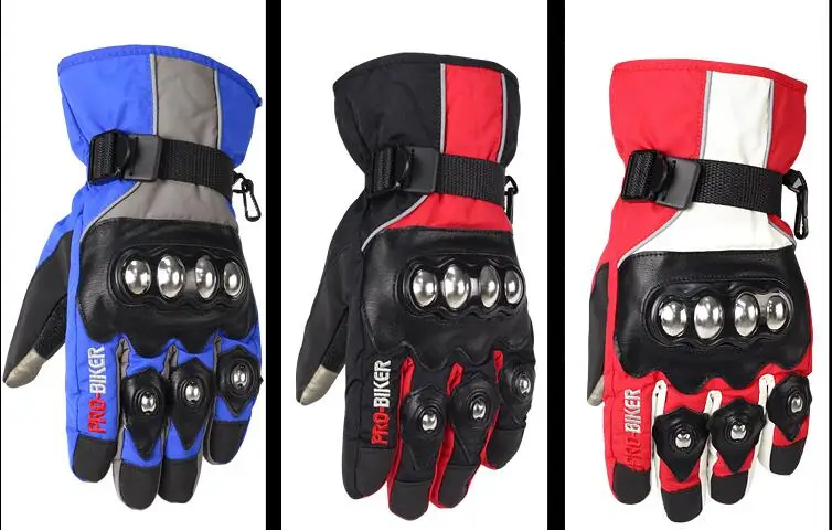 Зима Мотоцикл перчатки теплые водонепроницаемый байкер гоночные мужчин и женщин