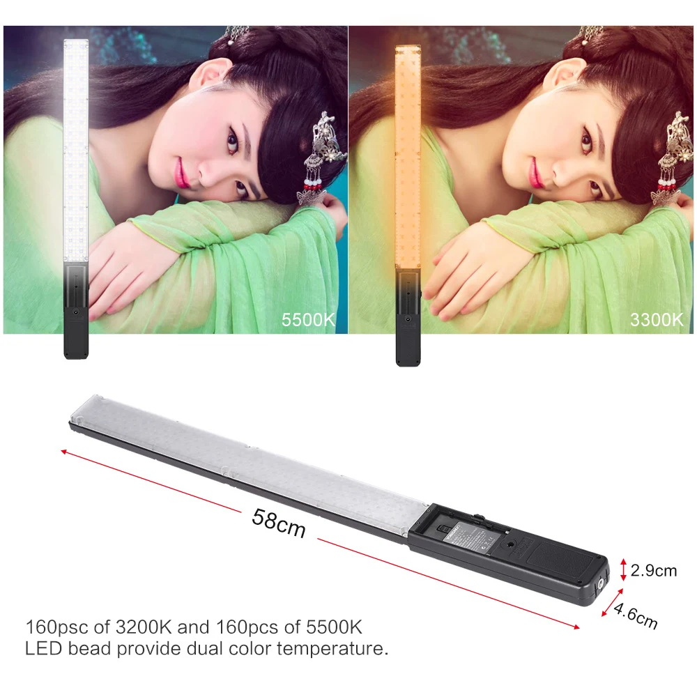 Ручной светодиодный светильник YONGNUO YN360 для видеосъемки 3200k-5500k Цветной RGB