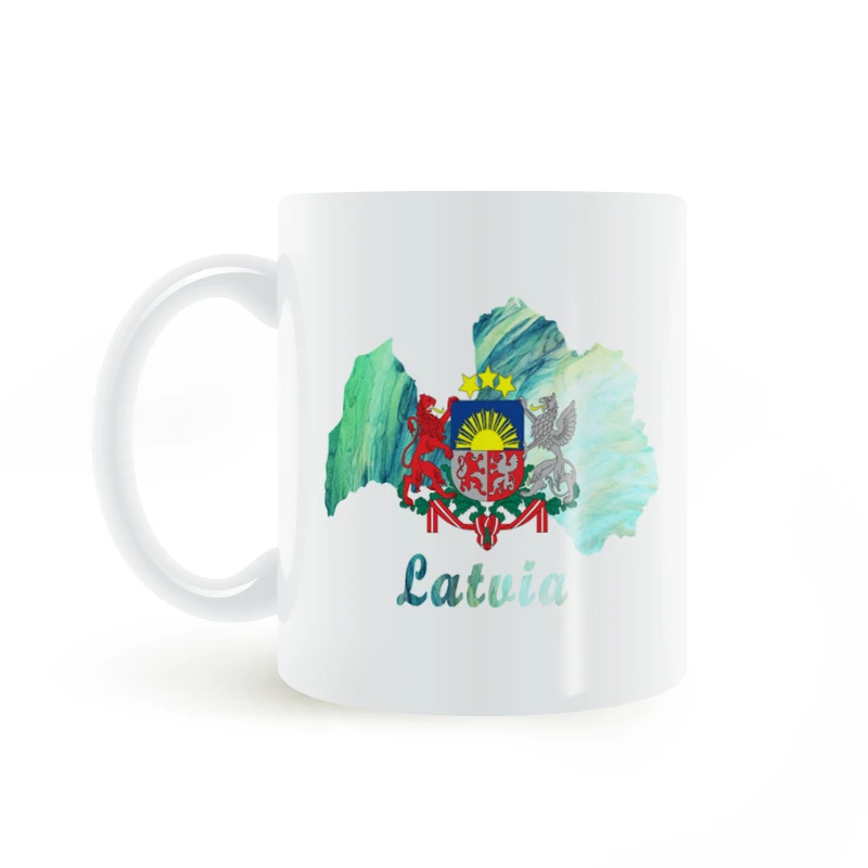 Лев Гриффин герб Латвийская карта Кружка Кофе Молоко керамическая креативная DIY