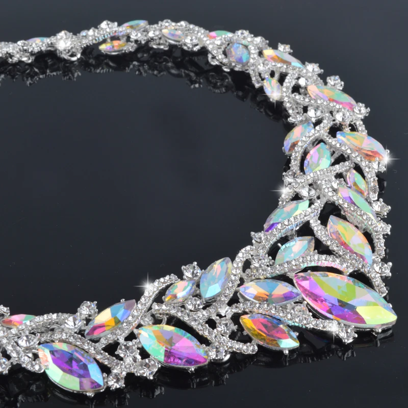 Модный Нежный Кристалл AB Цвет Ювелирные наборы для невесты Свадебная вечеринка