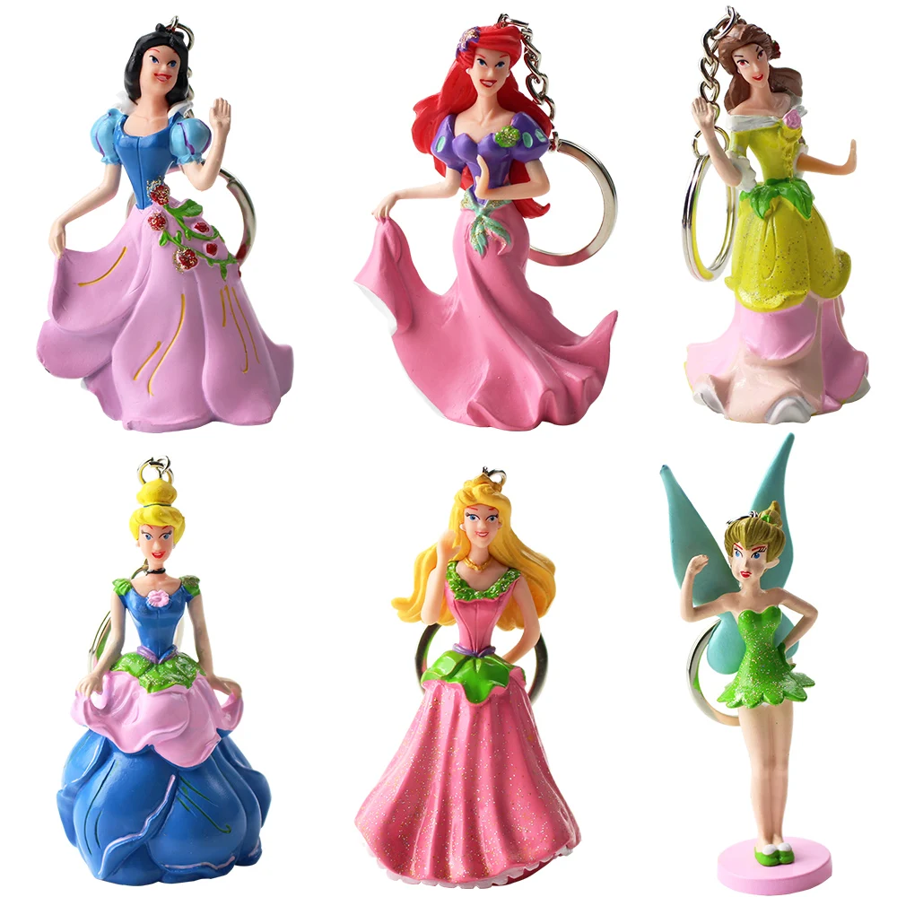 6 шт./лот фигурки принцессы игрушки Белоснежка белые колокольчики Золушка Аврора