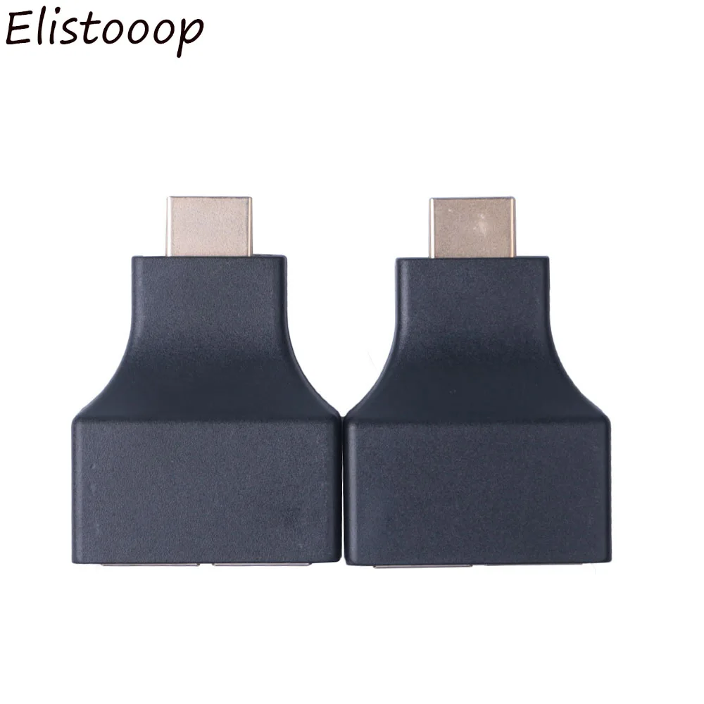 Elitooop 2 шт./компл. HDMI к двойным портам RJ45 сетевой кабель удлинитель по Cat5e/Cat6 кабели