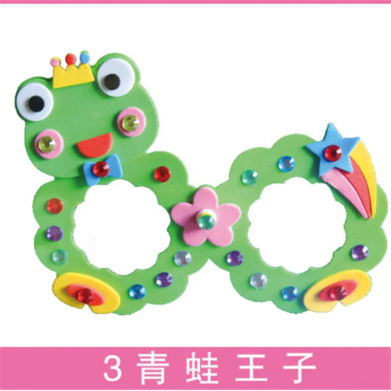 

10pcs/lot 2016 New arrive children Creative EVA glasses DIY 3D Handmade kindergarten children's toys stickers