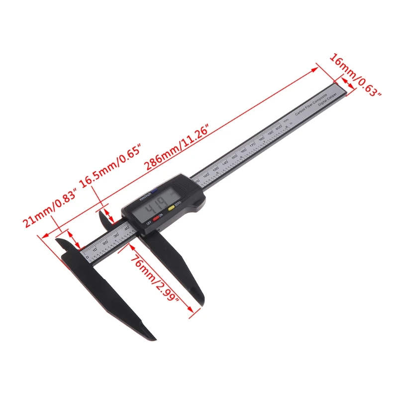 OOTDTY 200MM 8 Inch LCD Digital Vernier Caliper Electronic Carbon Fiber Gauge Micrometer | Инструменты