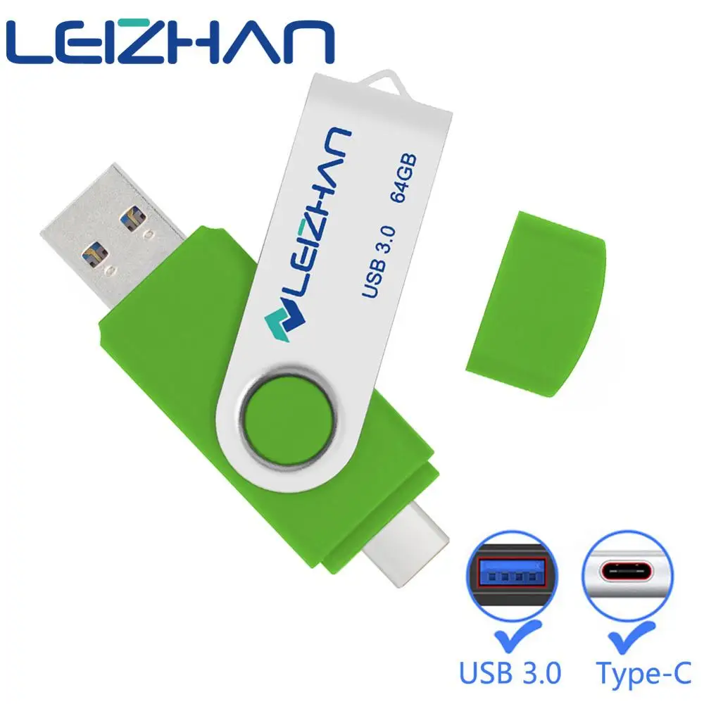 Флэш накопитель LEIZHAN USB C для телефона Android 256 ГБ флэш 3 0 64 32 16 высокоскоростной 128 C|USB