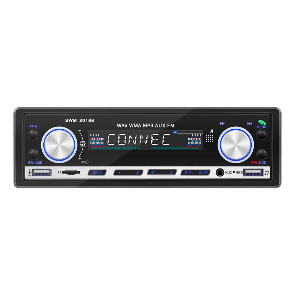 Car Radio Only SWM автомобильный mp3-плеер Быстрая зарядка мультимедиа автостерео радио Coche Sd Mic Fm Bluetooth Dual Usb автомобильный аудио стерео радио Авторадио - Цвет: Car Radio Only