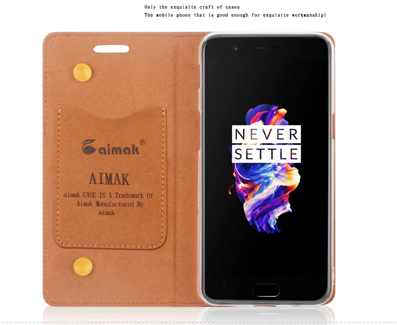 Для One plus 5 Оригинал аймак Высокое качество Роскошный Натуральная кожа присоска
