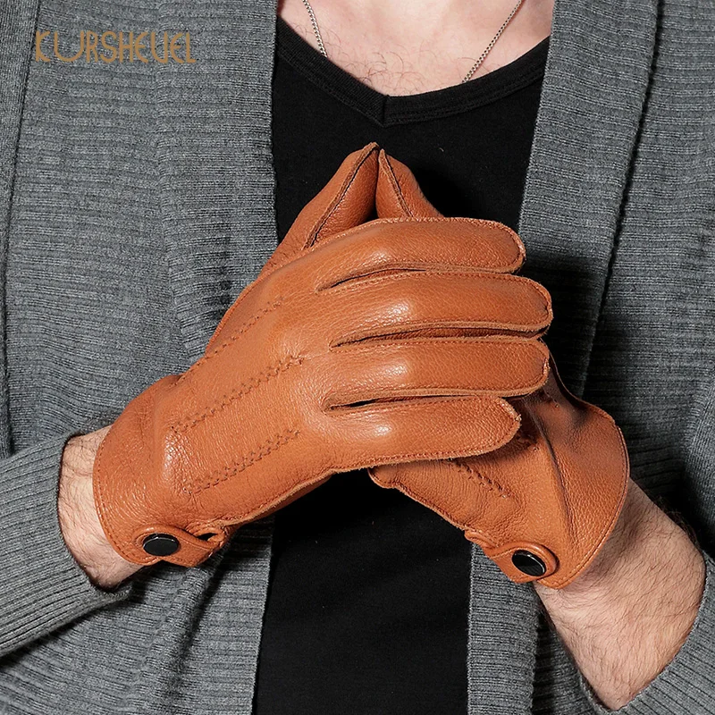 Перчатки мужские зимние из натуральной кожи цвет в ассортименте 1 шт|deerskin gloves|mens