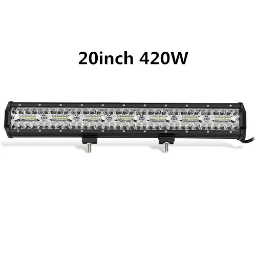 1 PCS 20 inch 420W CO светильник 7 дюймов Offroad 120 Вт светодиодный рабочий светильник 3 ряда комбинированный прожектор авто светодиодный светильник для квадроцикла Lada Niva 4x4 лодка светодиодный бар 12V 24V - Цвет: 1 PCS 20 inch 420W