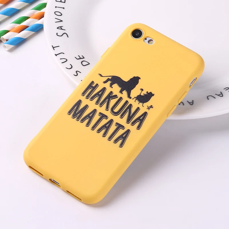 Для iPhone 11 6S 5S SE 8 8Plus X 7 7Plus XS Max Мягкий ТПУ силиконовый матовый чехол Fundas Coque Cover Lion King Pumba Hakuna Matata