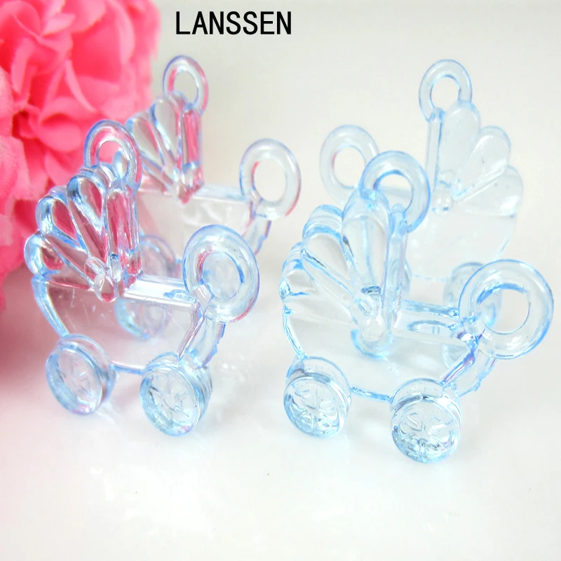 24 шт. голубые акриловые прозрачные сувениры для вечеринки 28x30 мм|shower favor|shower