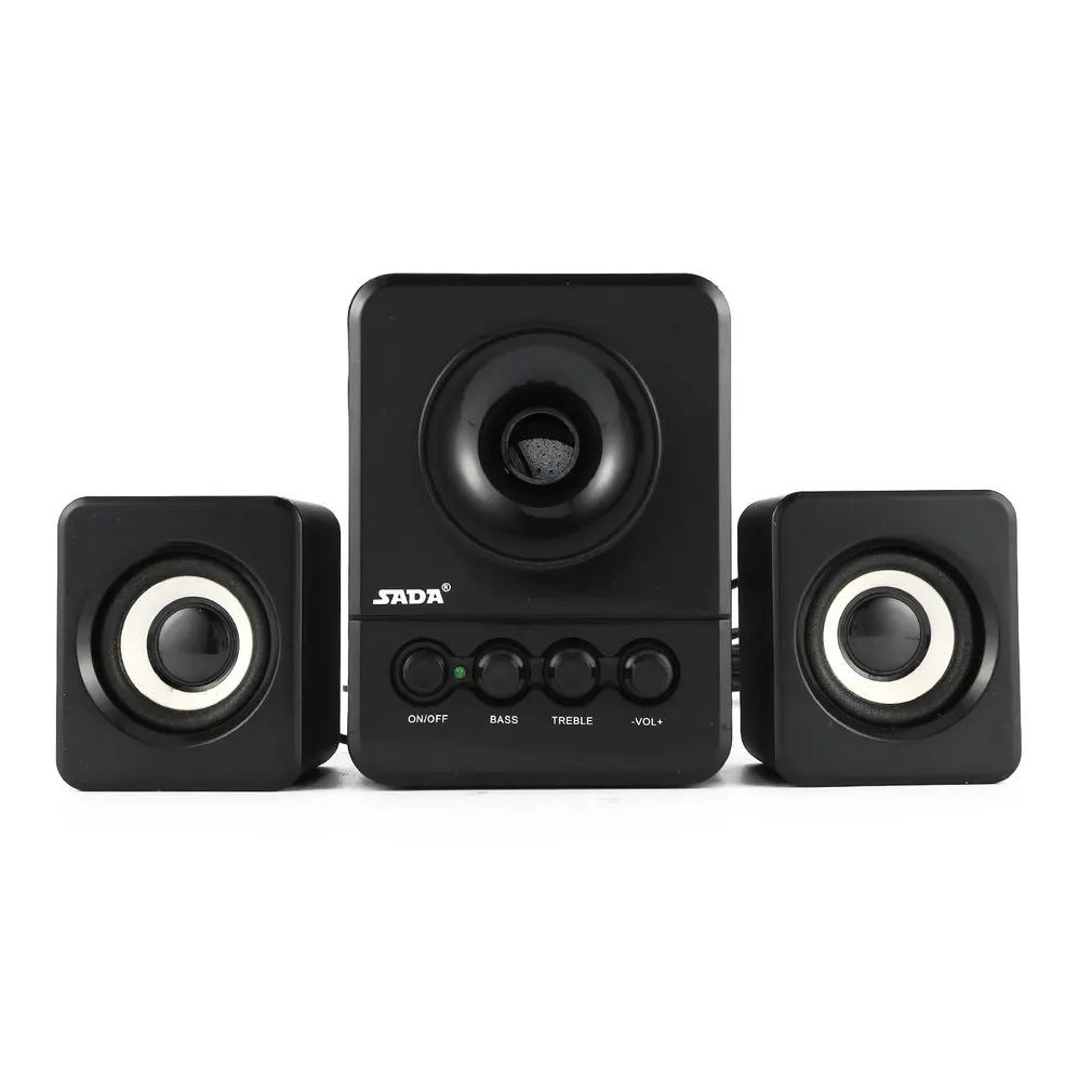 SADA D-203 Computer Speaker Stereo Portable Multimedia Laptop USB Speaker TF/U Disk Bass Gun Support