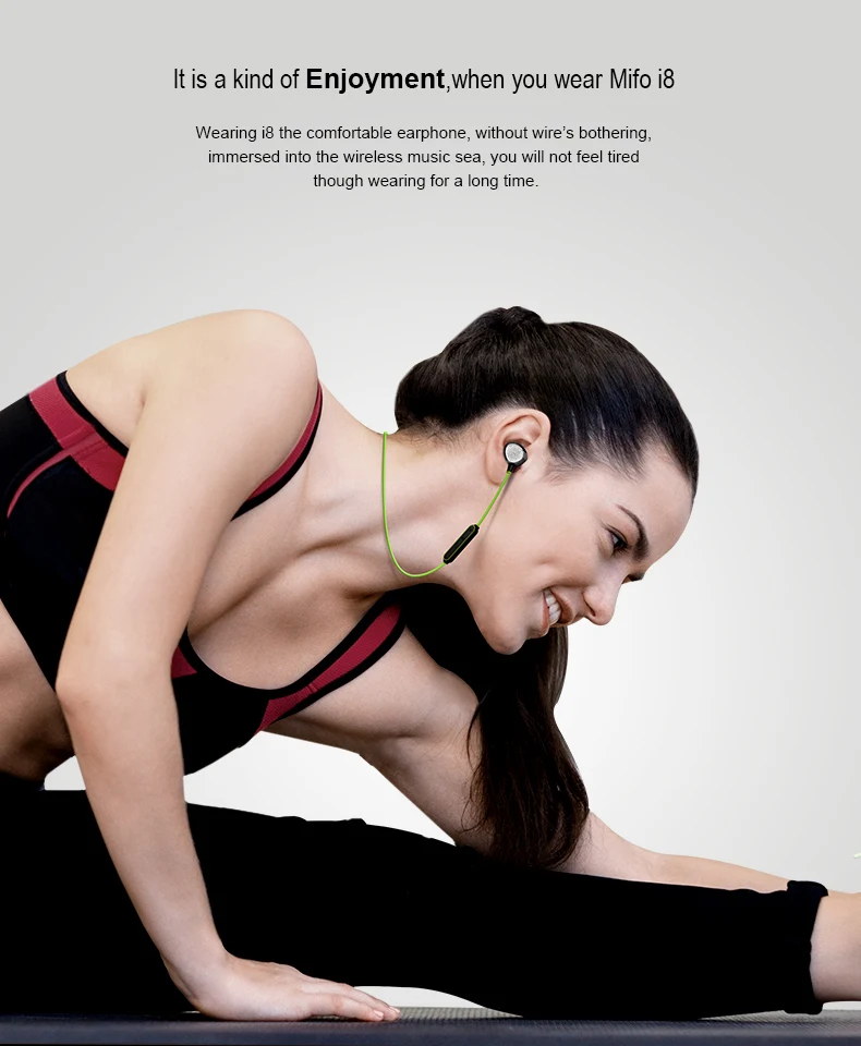 Mifo i8 bluetooth-наушники для спорта Беспроводной стерео музыка Headpone Магнитный всасывания зарядки наушники