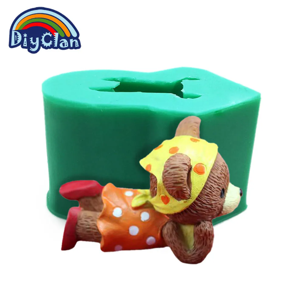 1 шт. партия бесплатная доставка. Силиконовые формы фигурки медведей для