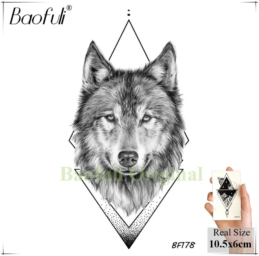 Временная тату Baofuli Star Fox водонепроницаемая фальшивая Геометрическая черная