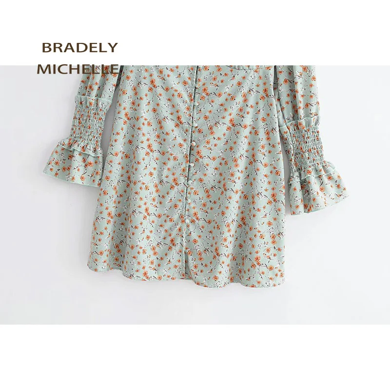 BRADELY MICHELLE vestidos verano 2018 женское Элегантное однобортное платье с v-образным вырезом и