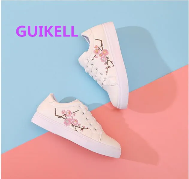 Guikell 2017 Весна Лето Новая обувь Горячая подошве уличные белые парусиновые туфли