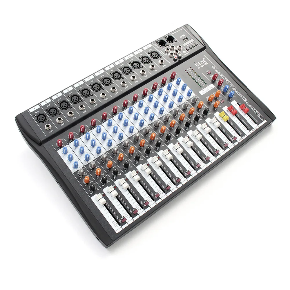 Профессиональный 12 канальный Live Studio аудио микшер мощность USB микшерный пульт CT