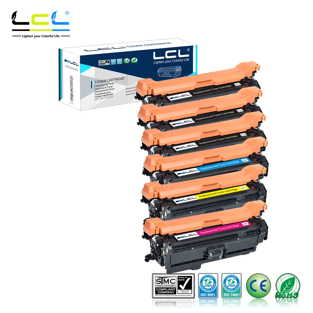 

LCL 651A CE340A CE341A CE342A CE343A 651 (6-Pack Black Cyan Magenta Yellow) Toner Cartridge Compatible for HP PRO 700/M775