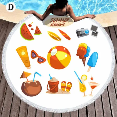 Round Large Shower Towel Tapestry Blanket Table Yoga Beach Mat Diameter 145cm | Дом и сад