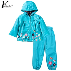 Осенний спортивный костюм для девочек; Весенняя детская одежда с капюшоном; костюм для детей; плащ; водонепроницаемый комплект одежды для девочек; рождественские наряды