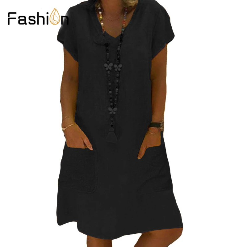 Летнее женское платье размера плюс 8XL Boho с v-образным вырезом, пляжные повседневные свободные вечерние платья с карманами, сарафан трапециевидной формы Feminino Vestido