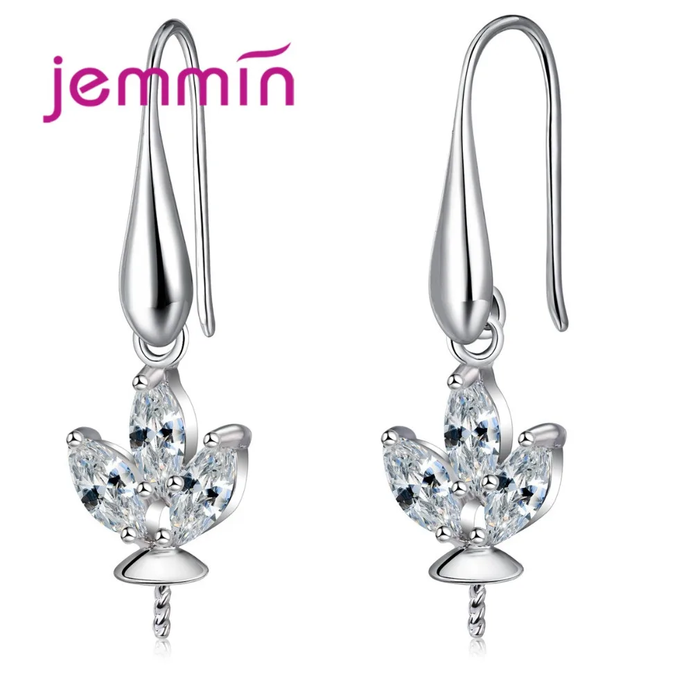 

С украшением в виде кристаллов с цветочным узором Стиль заушный крючок 925 серебряные серьги выводы для Компоненты, сделай сам, ювелирное изделие Компоненты 5 пар/партия