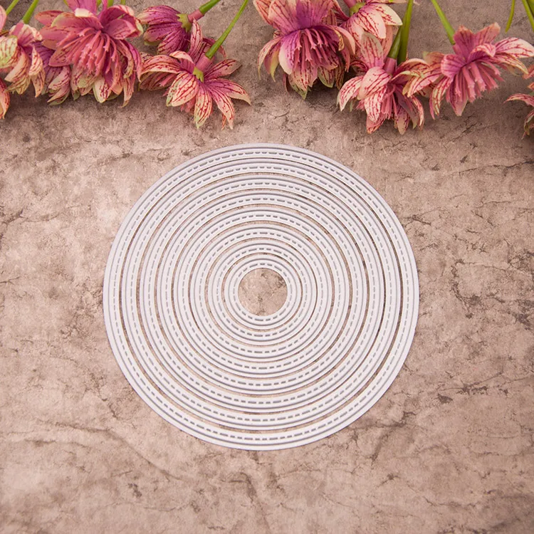 Швейная круглая 8 шт./компл. трафарет для резки штампы скрапбукинга металлическая