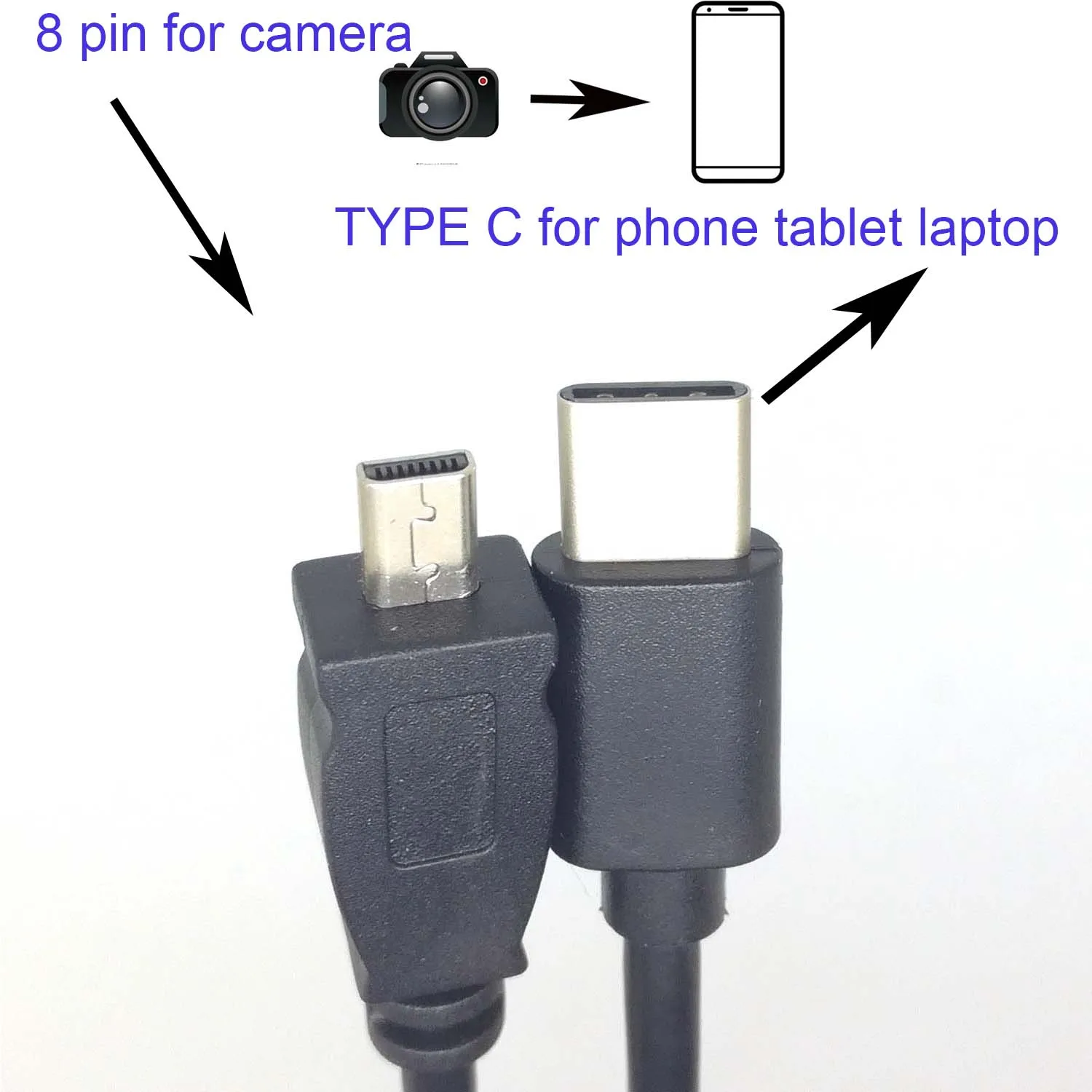 Кабель TYPE-C OTG для камеры Nikon Coolpix D7100 D5300 D5200 D5100 D3300 D3200 S9500 (art.: 7ae4ee58a) - 7ae4ee58a