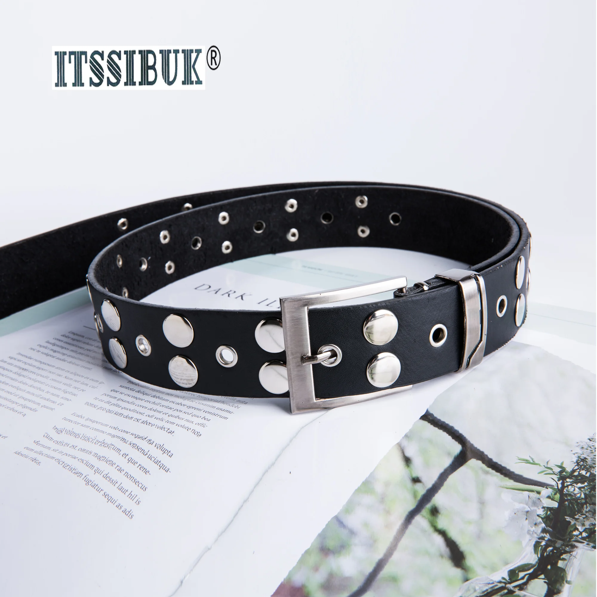 ITSSIBUK 2019 фурнитура панк ремень с заклепками общий для мужчин и женщин уличный