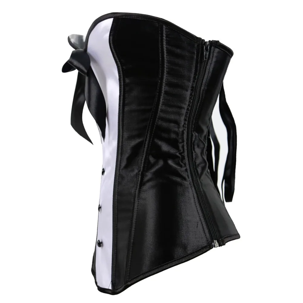 Новый сексуальный женский черный и белый на шнуровке сзади корсет топ