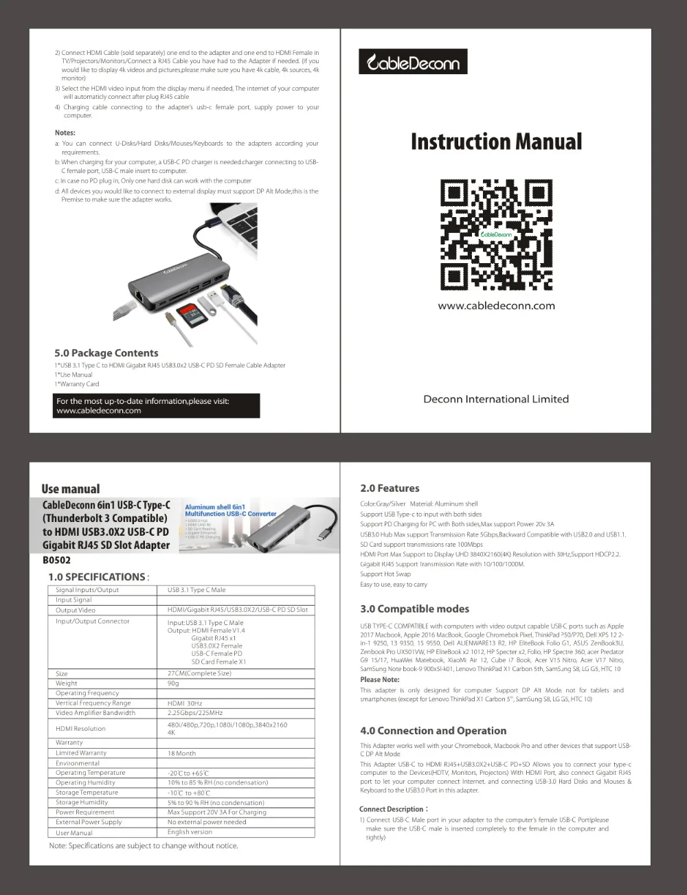 Тип usb C до HDMI SD USB 3,0 хаб RJ45 Тип C зарядки порт кабель с адаптером для ноутбука и MacBook Pro