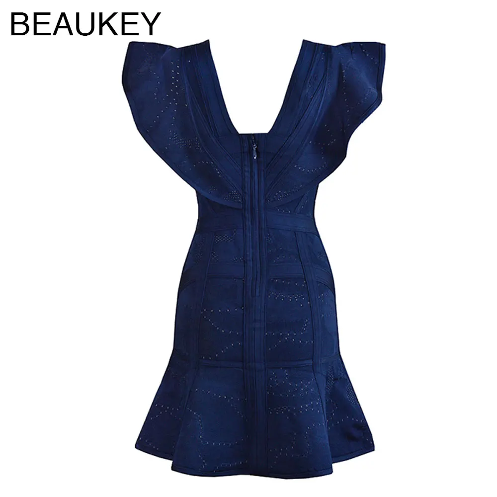 Темно синие рыбий хвост русалки платье 2017 Для женщин Новое поступление оборками