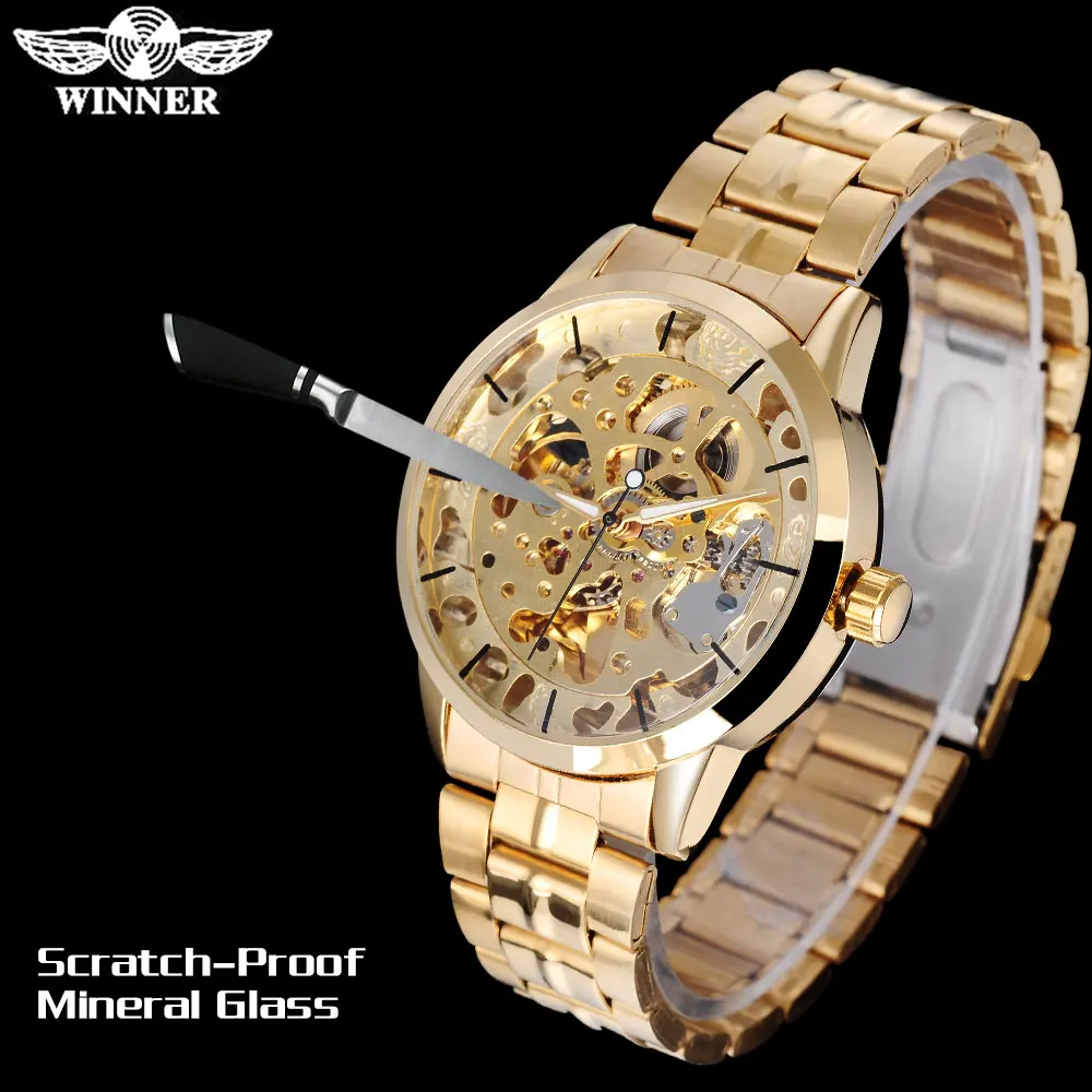 WINNER мужские часы известного бренда роскошные механические Скелетон из