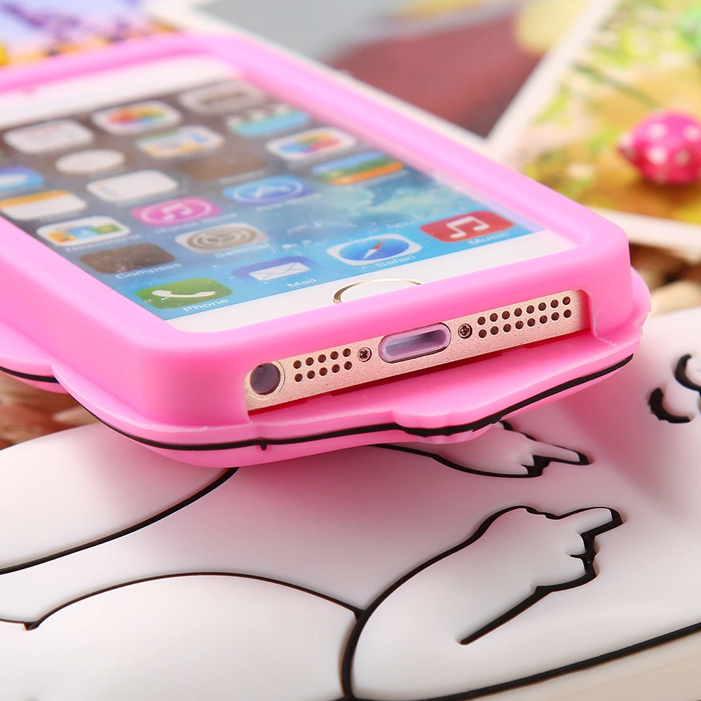 KISSCASE 3D Cartoon Ripndipp Case For iPhone X 10 SE Silicone Middle Finger Cat Phone 7 6 6s 8 Plus Cover |