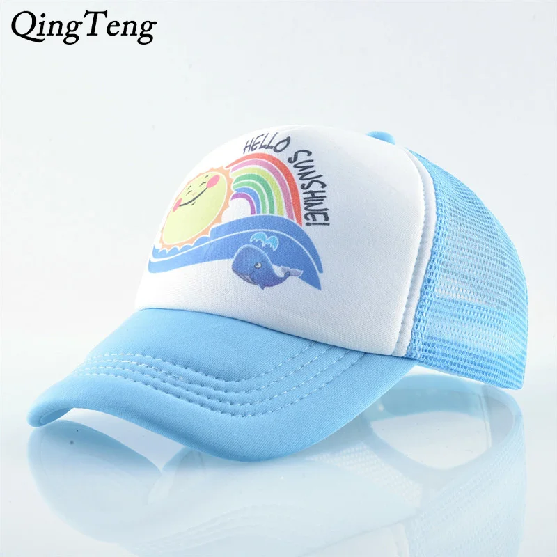 Летняя бейсболка с радужным принтом Детская уличная дышащая сетчатая шляпа
